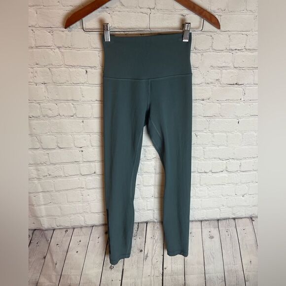 Lululemon Barrys Green Full Length Leggings Size 2 - Picture 1 of 9